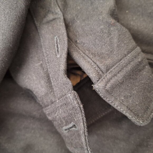 Vintage Abercrombie & Fitch Wool bomber jacket zip navy preppy pea coat academia - Picture 6 of 10